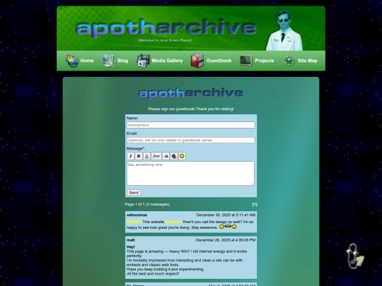 guestbook screenshot