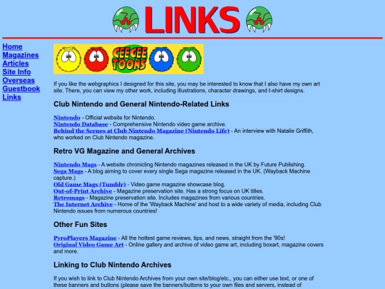 links screenshot
