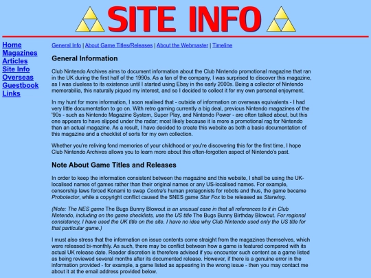 siteinfo screenshot