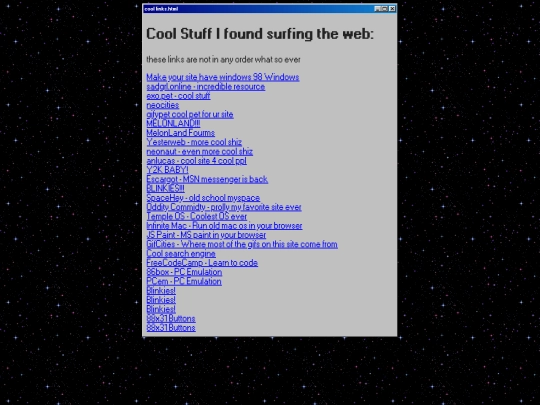links screenshot