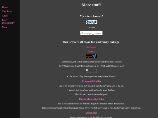 info/links screenshot