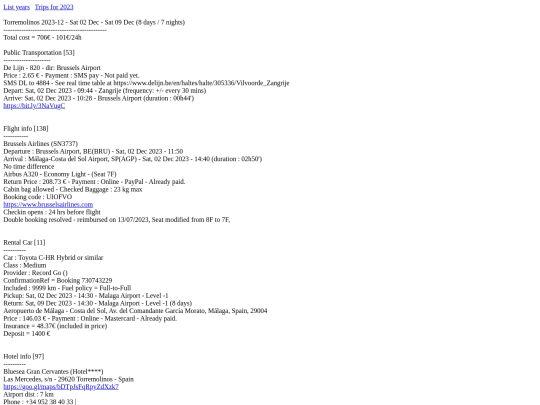 trips/DisplayTrips screenshot