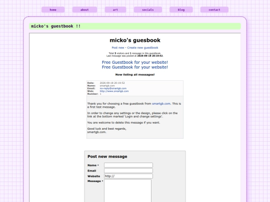guestbook screenshot