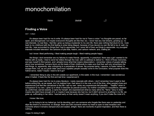 journal/findingavoice screenshot