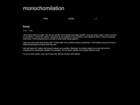 journal/irony screenshot