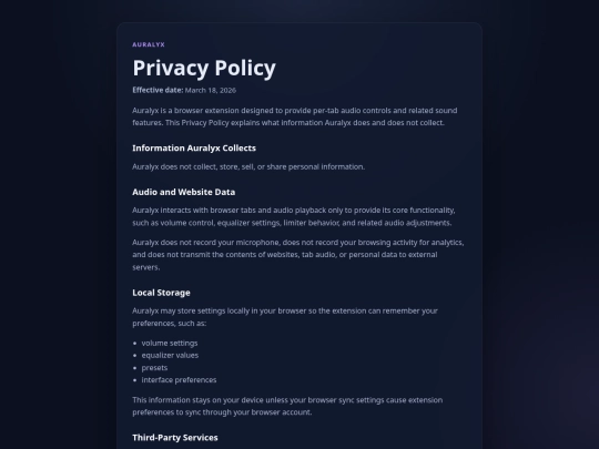 projects/auralyx/privacypolicy screenshot