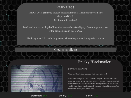 blackmail/cyoa screenshot