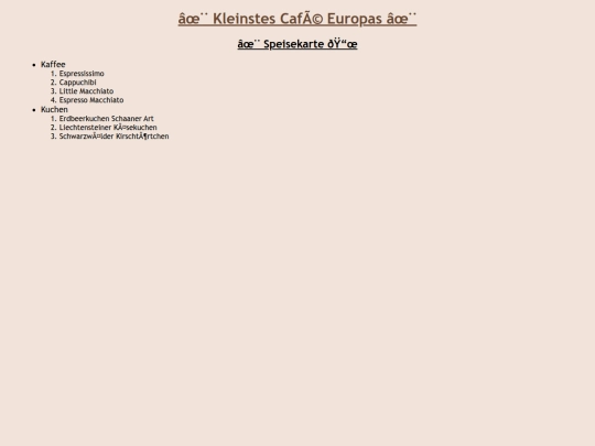 cafe/Speisekarte/speisekarte screenshot