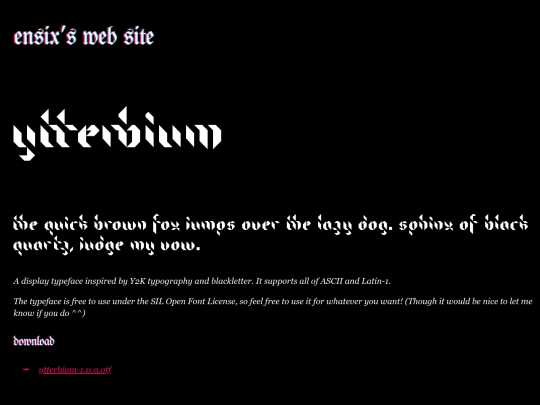fonts/ytterbium screenshot