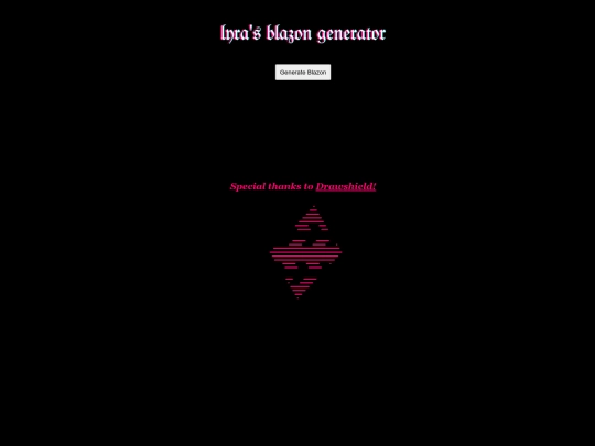 heraldry/lyrarandomblazon screenshot
