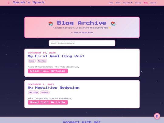 blog/archive screenshot