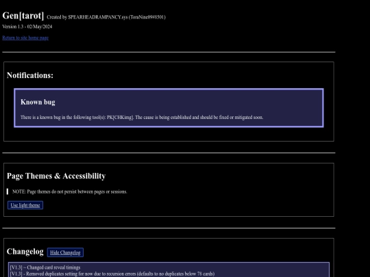 tools/gen/tarot screenshot
