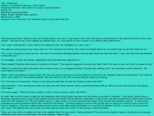 fanfic/checkmate screenshot