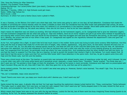 fanfic/savetheflirtingforafterdetention screenshot