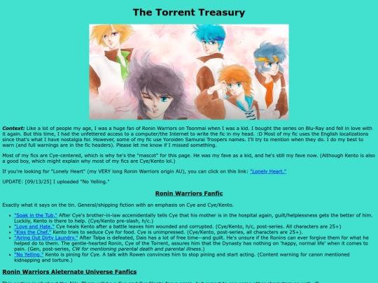 fanfic/torrenttreasury screenshot