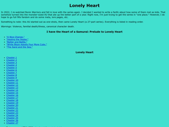 heart_of_a_samurai/lonelyheart_mainpage screenshot