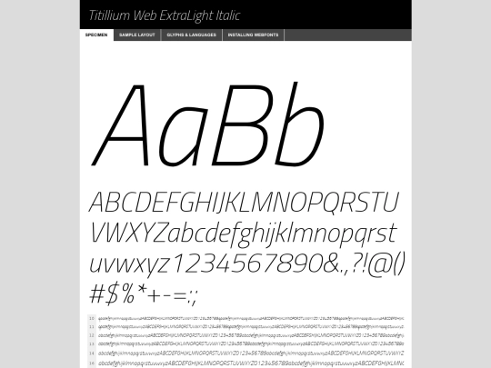 lito_fonts/Titillium/webfontkit-20230119-082306/titilliumweb-extralightitalic-demo screenshot