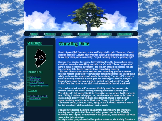Writings/GrowlingPains screenshot