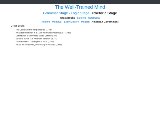 rhetoric/great-books/american-government screenshot