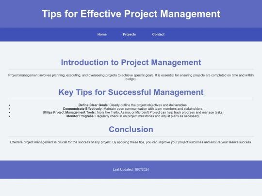 management screenshot