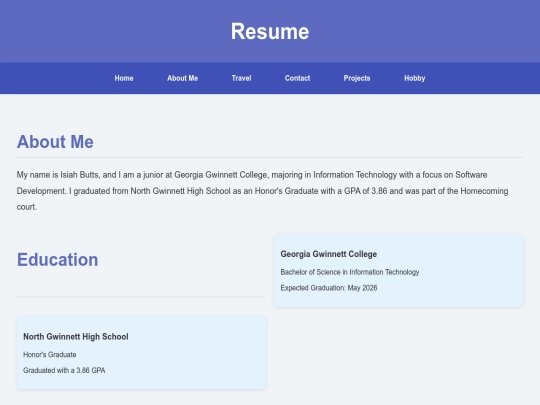 resume screenshot