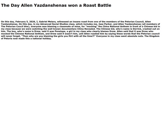 TheDayAllenYazdanshenasroastedDrewJohansen screenshot
