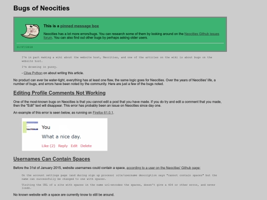 wiki/bugs_of_neocities screenshot