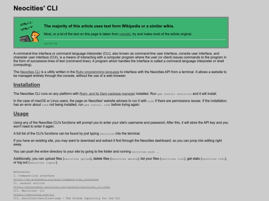 wiki/neocities_cli screenshot