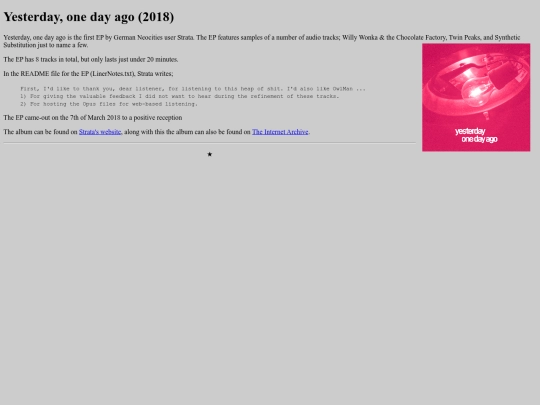 wiki/yesterday screenshot