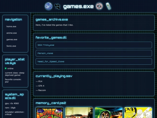 games screenshot