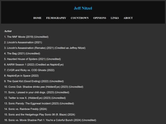 filmography screenshot