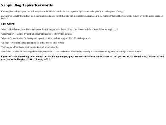 keywords screenshot