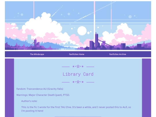 fic/posts/Library-Card-Trancendence-AU screenshot