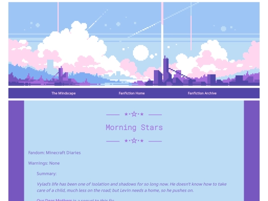 fic/posts/Morning-Stars-Minecraft-Diaries screenshot