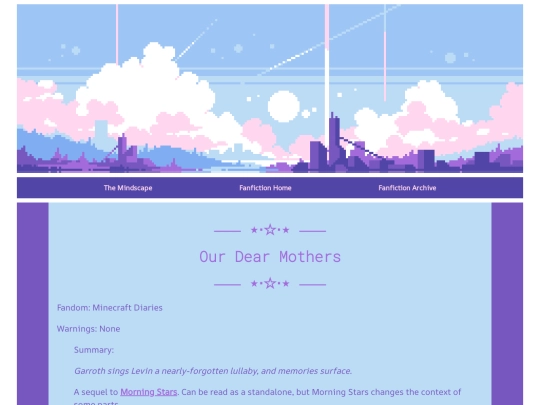 fic/posts/Our-Dear-Mothers-Minecraft-Diaries screenshot