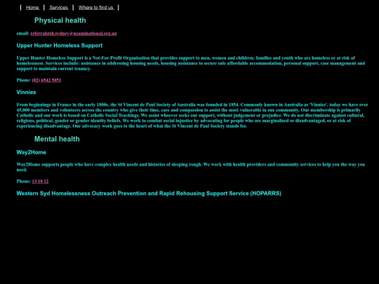 homelessness_health_hub screenshot