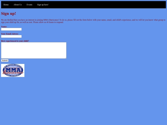 signup screenshot