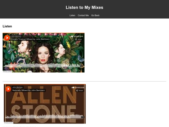 Music/Mixing Portfolio screenshot