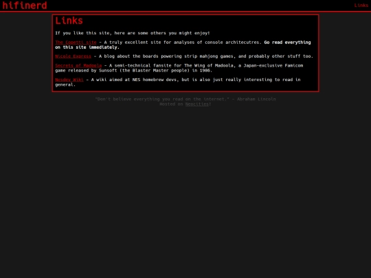 links screenshot