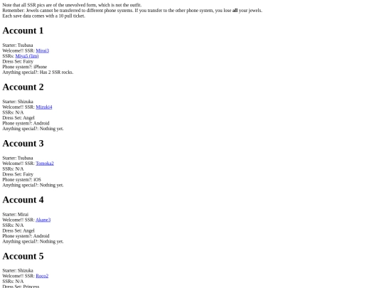 list screenshot