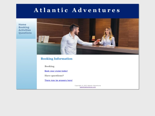 2nd Website/booking screenshot