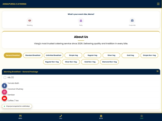 ANNAPURNA CATERING VIZAG  screenshot