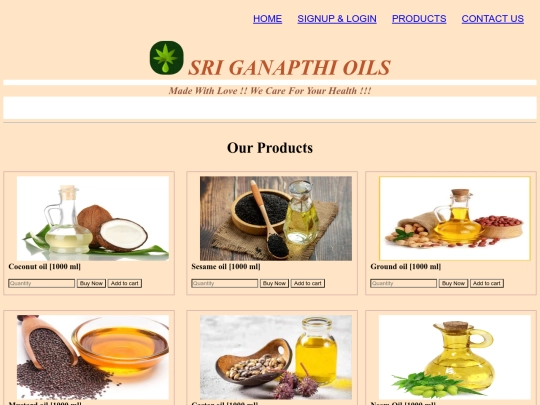 Sri Ganapathi Oils/Oil product screenshot