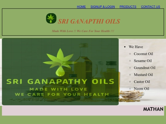 Sri Ganapathi Oils/sri ganapathi home screenshot