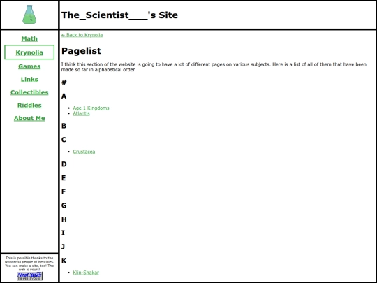 krynolia/pages screenshot