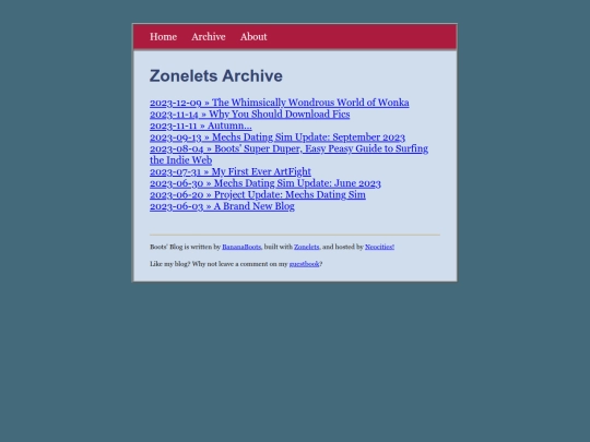 blog/archive screenshot