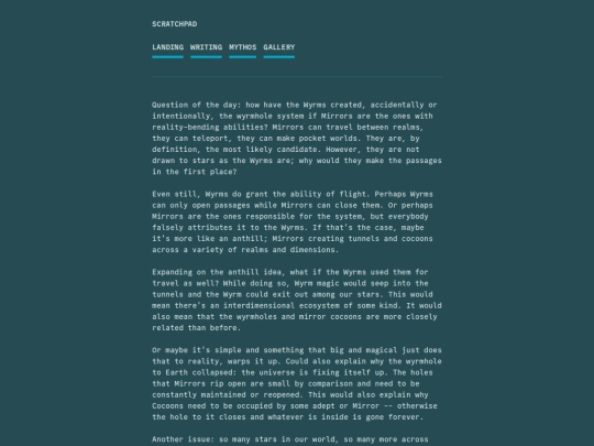 lore/scratchpad screenshot