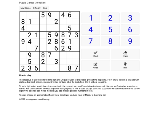 sudoku screenshot