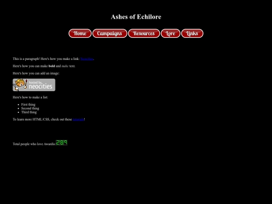 links screenshot