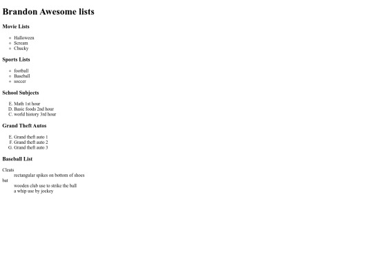 lists/favorites screenshot